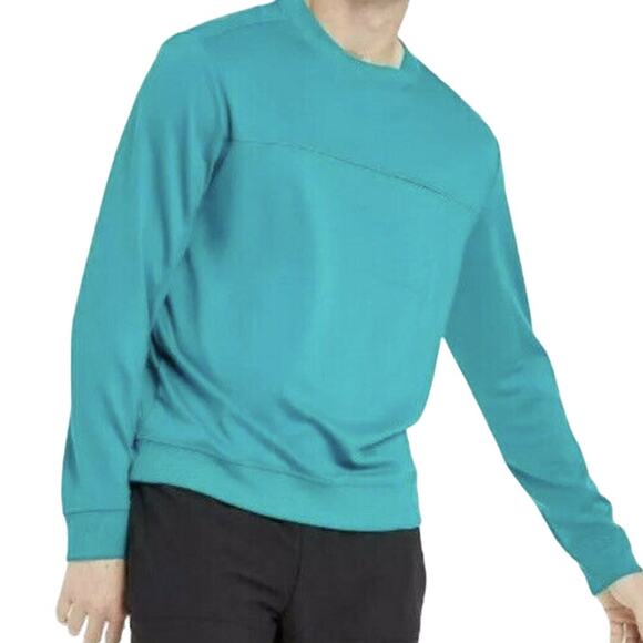 Men's XL All in Motion Ponte Crew Neck Sweatshirt Turquoise Blue NWT - Picture 8 of 8